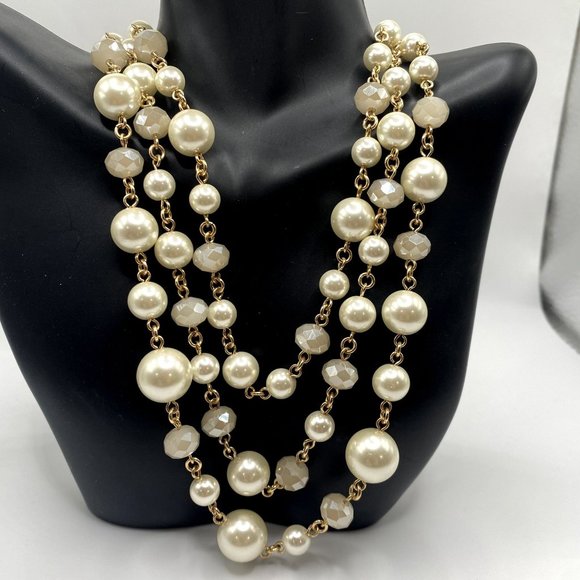 Charter Club Jewelry - FAUX PEARLS NECKLACE CHARTER CLUB CREAM TONE FASHION JEWELR